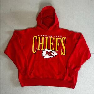 90s Vintage Kansas City Chiefs Red Hoodie Size XL